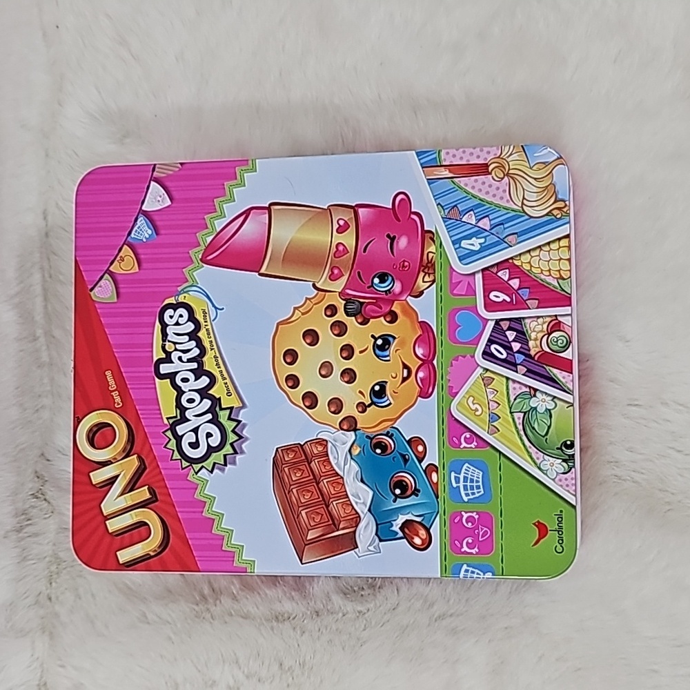 Shopkins UNO Card Game w/ Collector's Tin Mattel Cardinal 2015